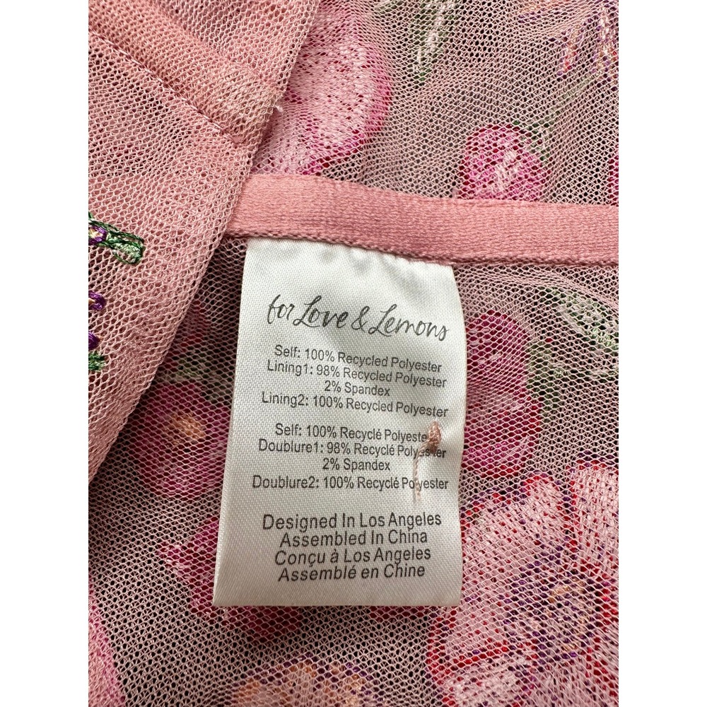 For Love & Lemons Kaylee Crop Bustier Corset Women Small Pink Floral Embroidered - Picture 8 of 9
